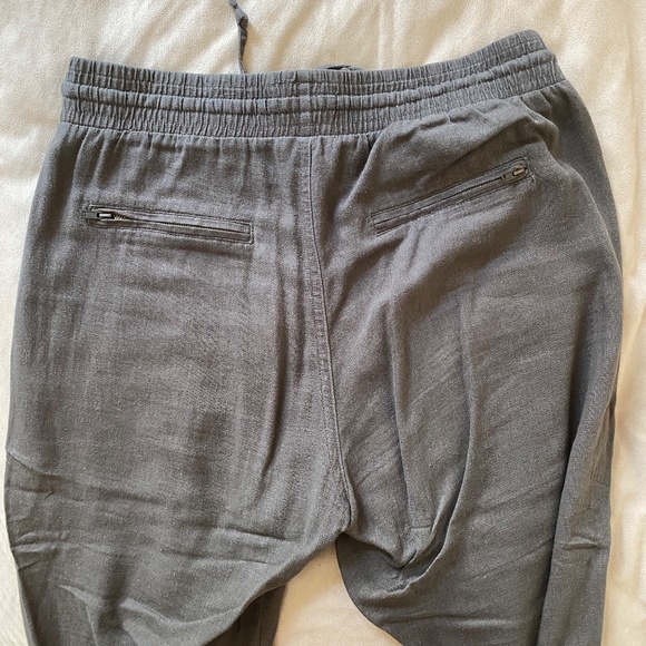 Khaki Linen Medium Lounge Joggers - Picture 5 of 8